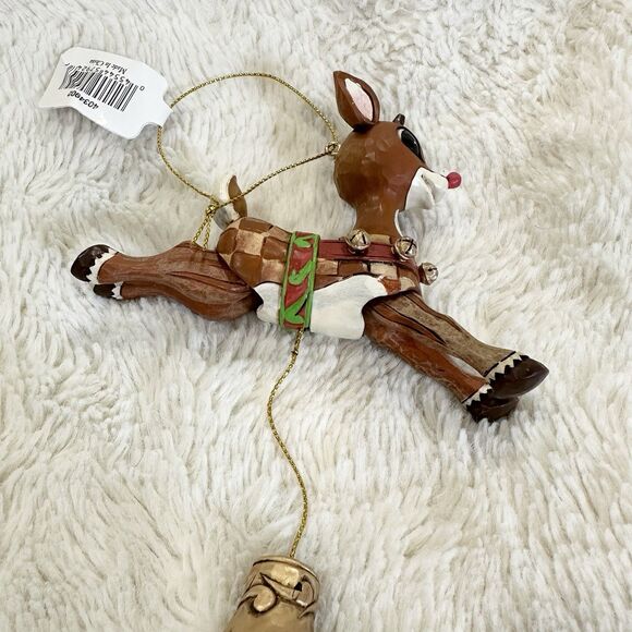 Jim Shore Rudolph Reindeer Vintage Pull String Hanging Christmas Ornament - Picture 8 of 8
